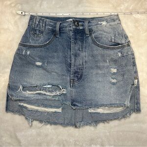 One TeaSpoon Distressed Denim Mini Skirt Size 23